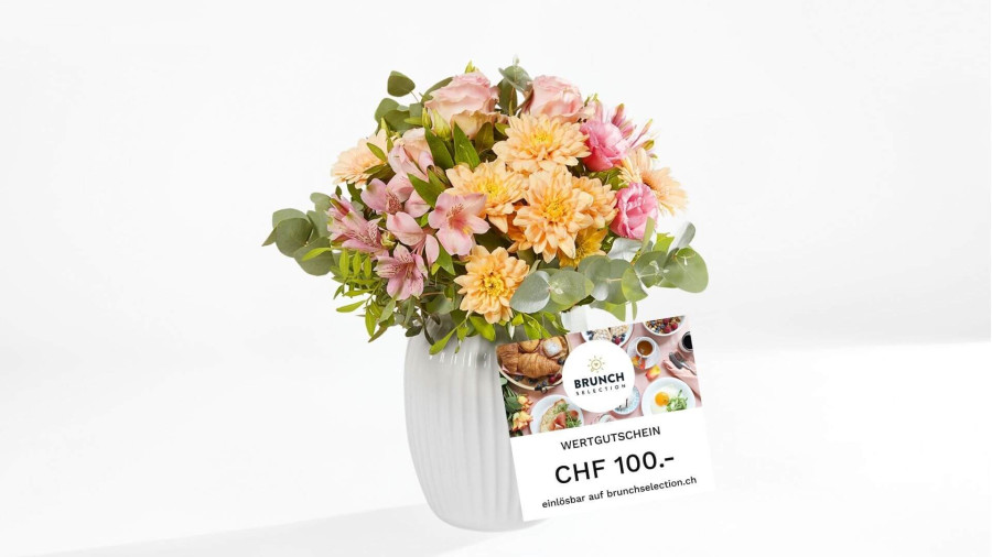 SayFlowers Blumenstrauss Surprise & CHF 100.- Wertgutschein von BrunchSelection